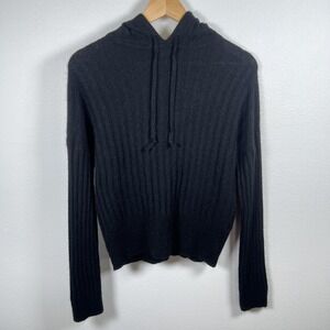 NAADAM Womens Cashmere Hoodie Size XXS Ribbed Minimalist Capsule Black Luxury